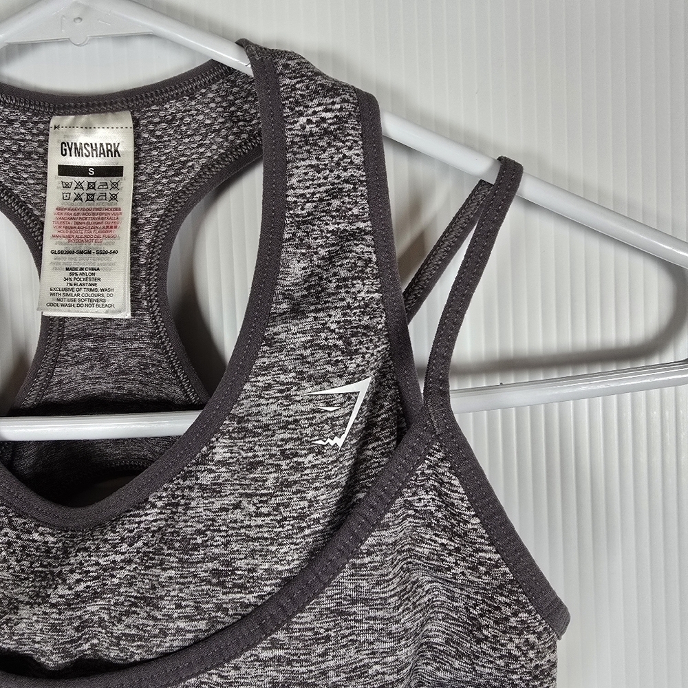 Gymshark Women's Vital Rise Smokey Gray Sports Seamless Bra Gray Marl Size Small - Picture 3 of 9